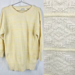 VTG Ellen Tracy Womens Chucky Sweater Size M Angora Cottagecore Grandma Lux